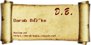 Darab Béke névjegykártya